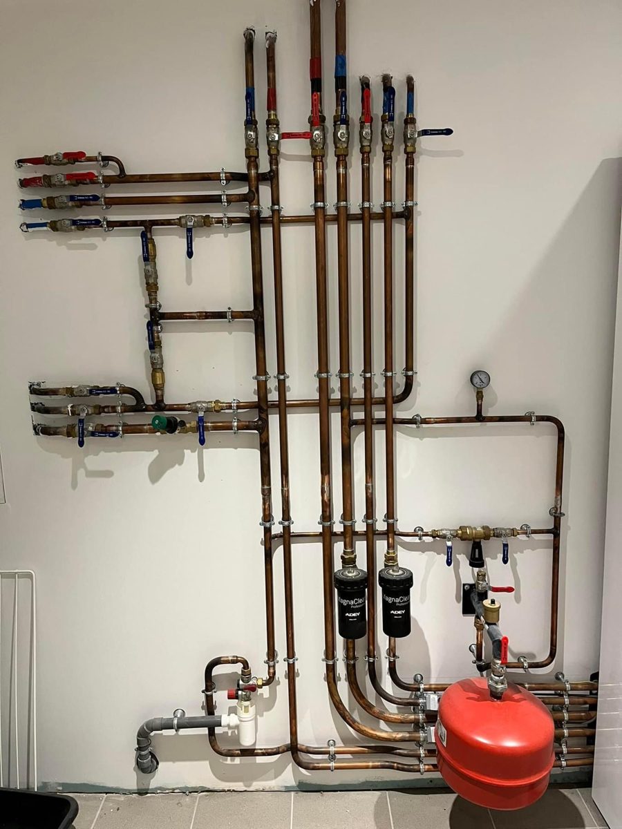 Réseau de chauffage en cuivre